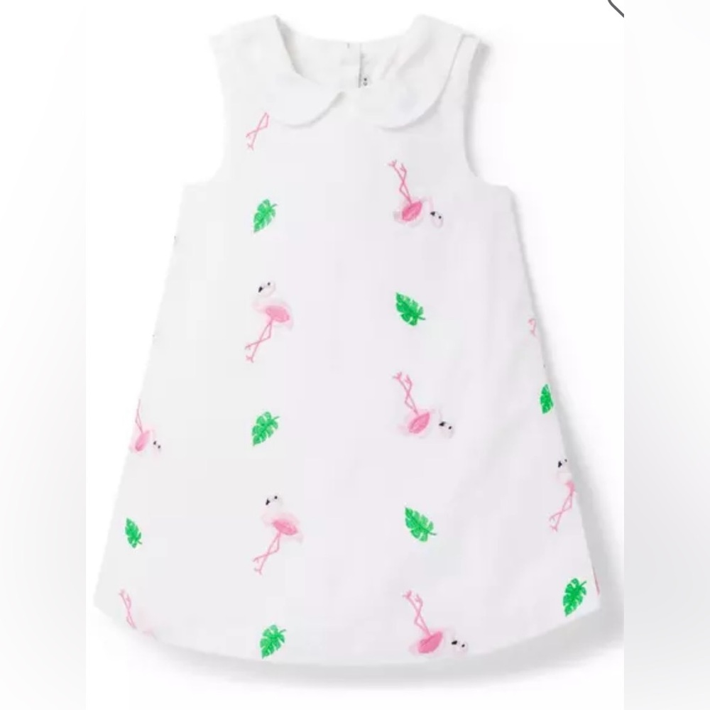Janie and Jack Embroidered Flamingo Dress